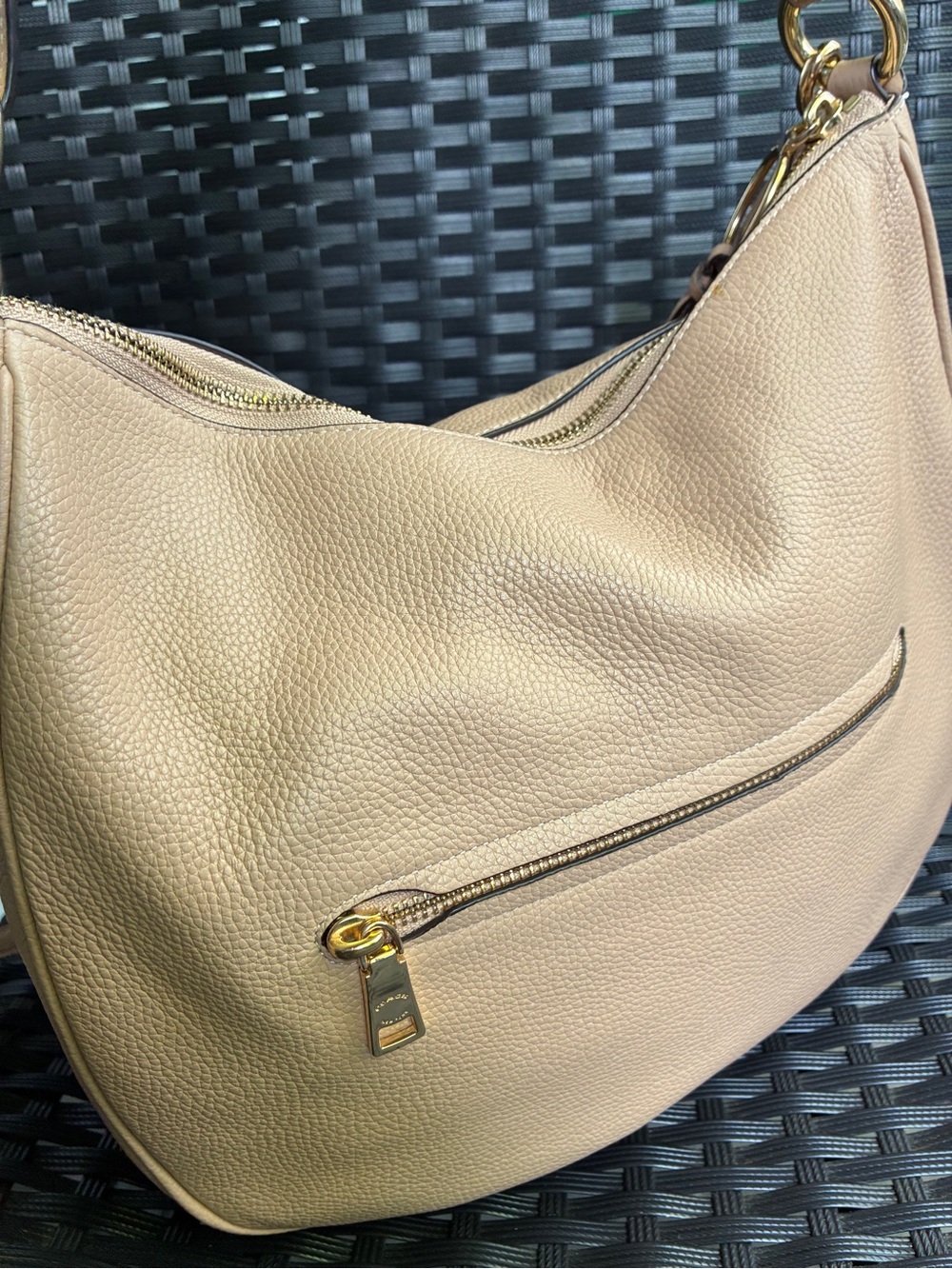 COACH BAG,Coach Pebbled Leather Hobo Bag in Light Beige - Picture 14 of 16
